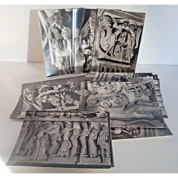 French Monuments Art Vintage 21 Postcards Black & White Photographie Veritable - Picture 1 of 15